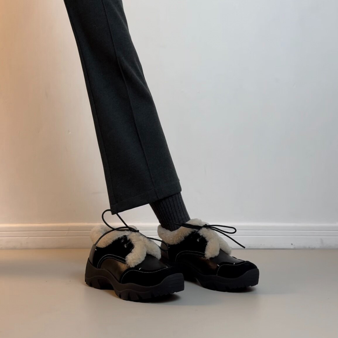 厚底加绒乐福鞋女2026春季新款休闲运动风德训鞋保暖通勤毛毛单鞋,女鞋,棉鞋,淘宝优惠券,粉丝福利购,淘宝优惠卷