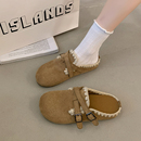 懒人一脚蹬包头拖鞋 韩版 舒适防滑单鞋 女秋冬季 简约厚底勃肯拖鞋