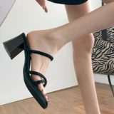 Сандалии, летняя обувь, подходит с юбкой, слайдеры на высоком каблуке, тапочки, французский стиль