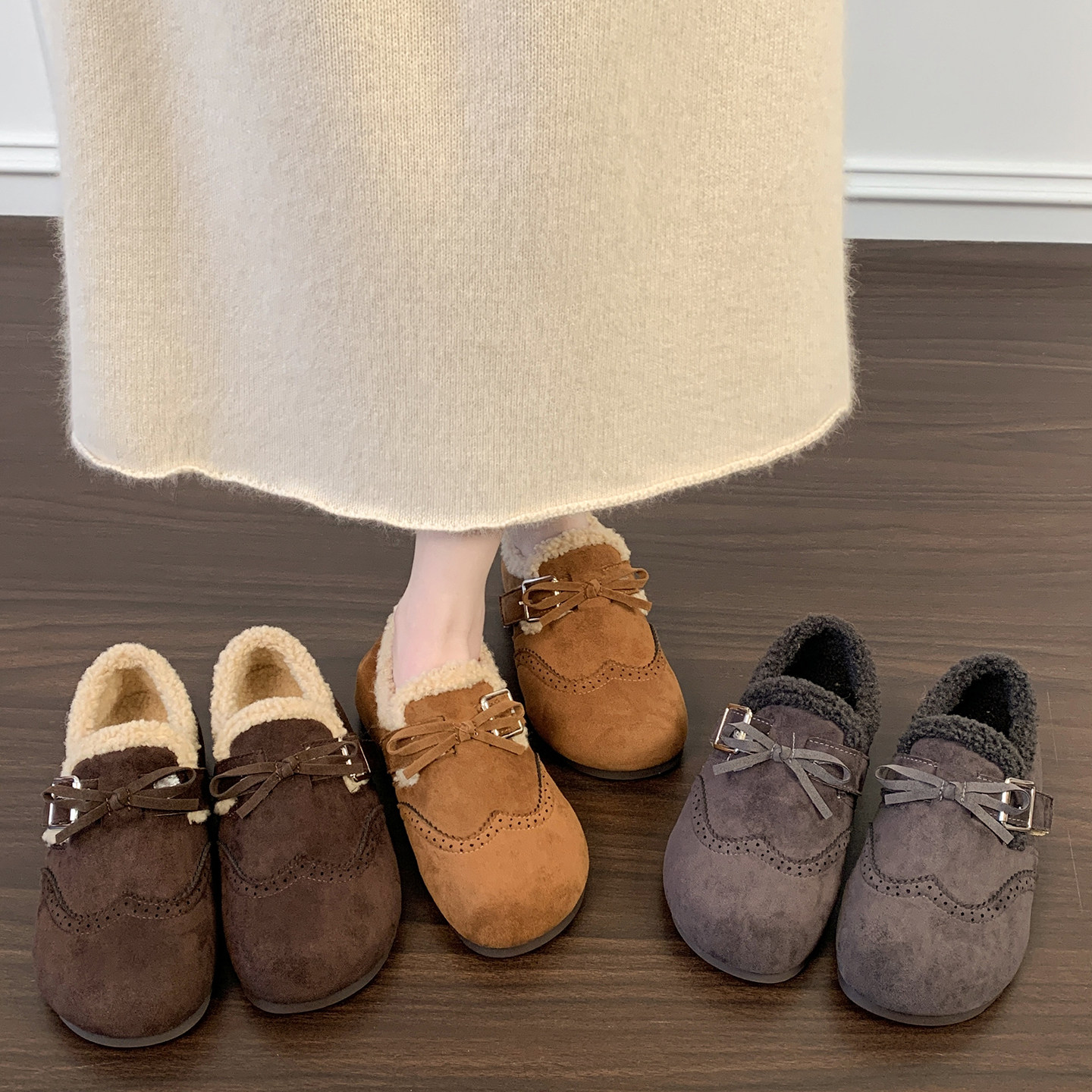 复古蝴蝶结毛毛勃肯鞋女鞋2026新款冬季雪地靴厚底内增高加绒棉鞋,女鞋,勃肯鞋/软木鞋,淘宝优惠券,粉丝福利购,淘宝优惠卷