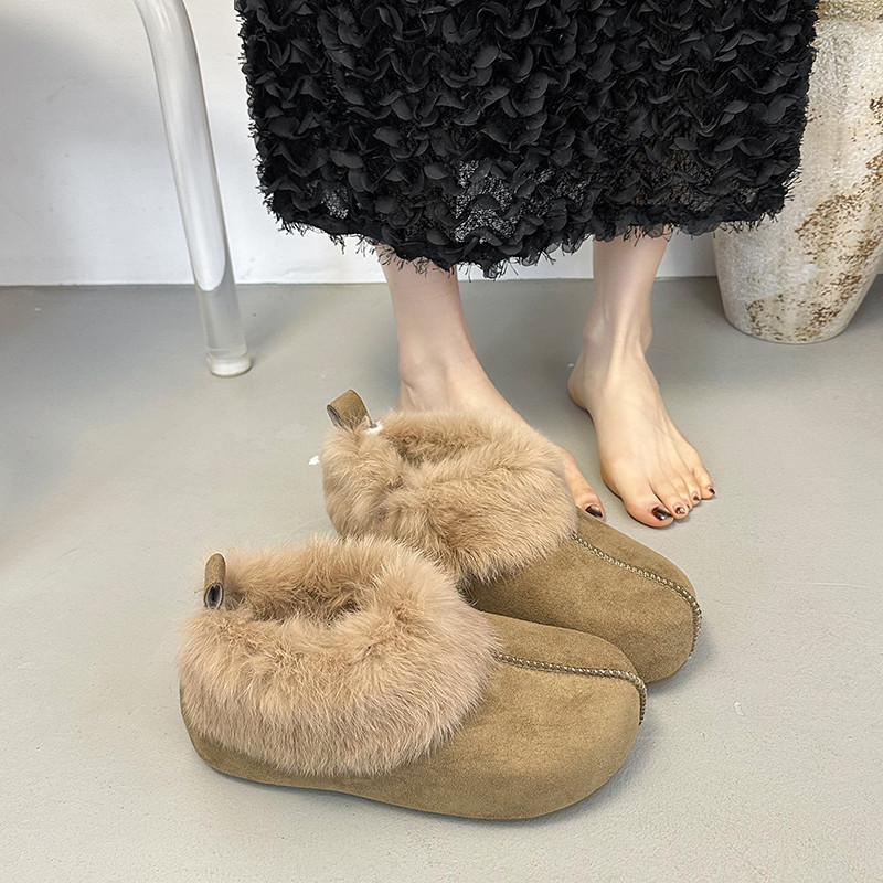 厚底内增高勃肯鞋女2025新款冬季加绒保暖雪地靴毛毛鞋棉鞋豆豆鞋,女鞋,棉鞋,淘宝优惠券,粉丝福利购,淘宝优惠卷