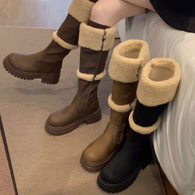 高筒靴骑士靴保暖雪地靴棉靴子