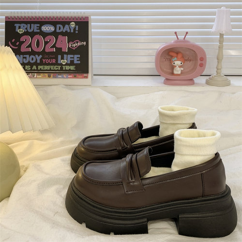 英伦风厚底小皮鞋女2026新款