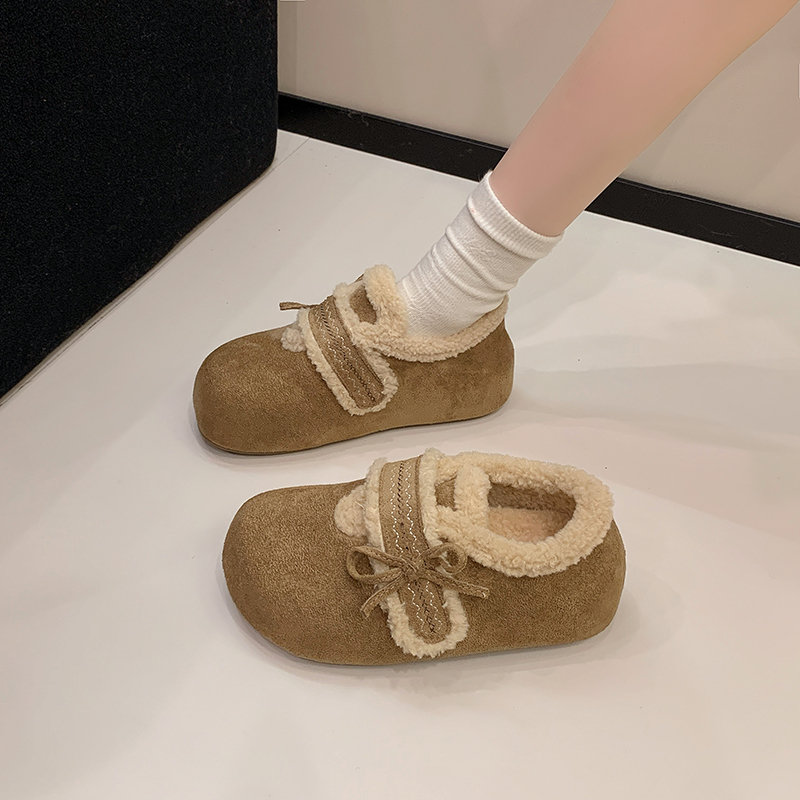 加绒勃肯鞋女2025新款冬季加厚保暖女士毛茸茸雪地靴子棉鞋