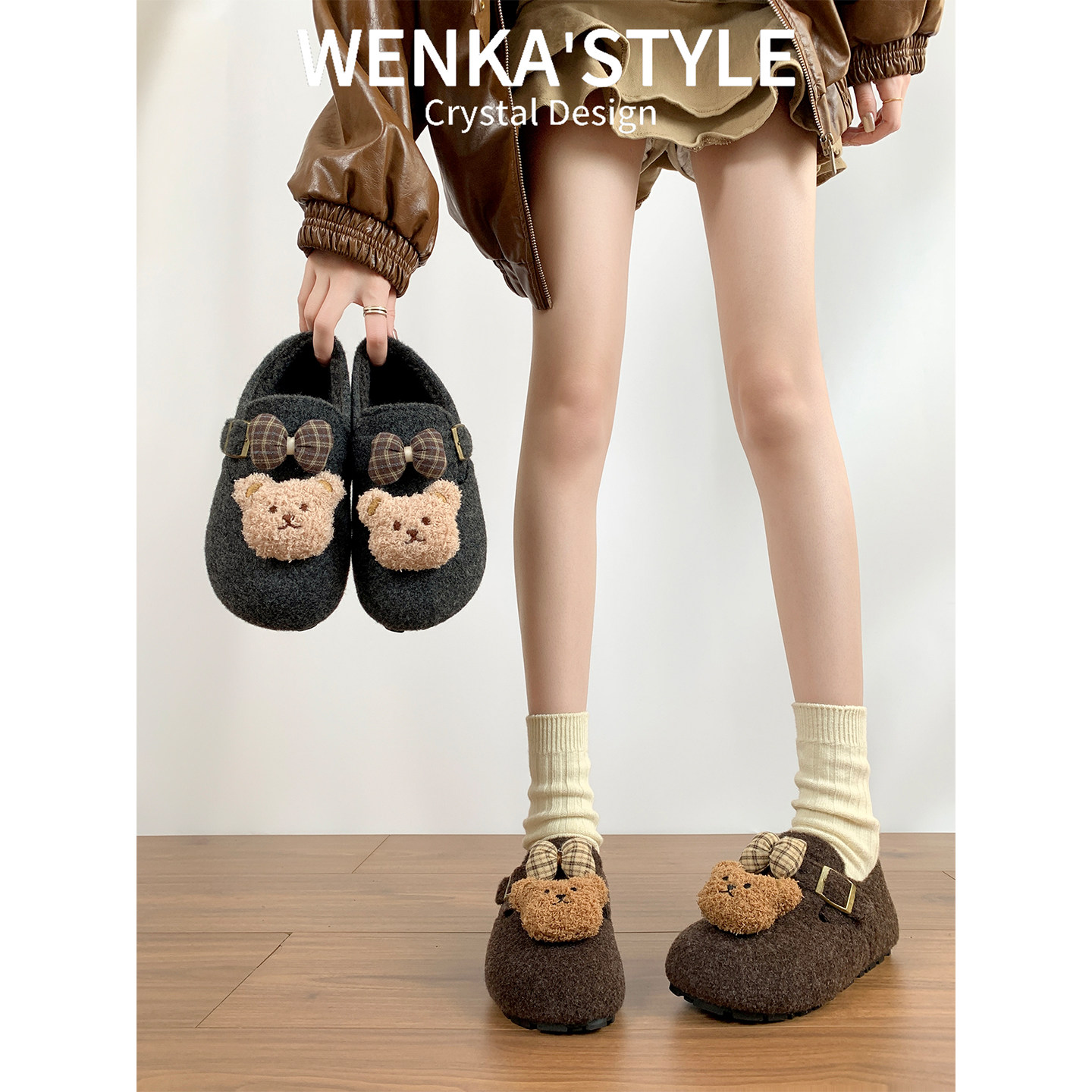 勃肯鞋女加绒单鞋2025年秋冬新款厚底松糕一脚蹬乐福鞋全包博肯鞋,女鞋,棉鞋,淘宝优惠券,粉丝福利购,淘宝优惠卷