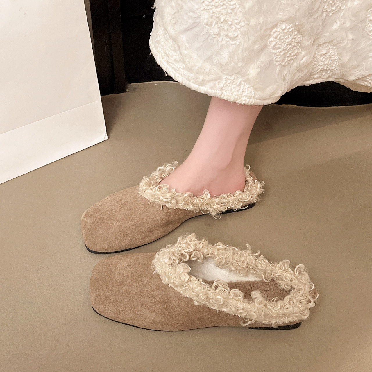 平底勃肯毛毛拖鞋女外穿一脚蹬包头加绒保暖秋冬季2025新款棉拖鞋,女鞋,包头拖,淘宝优惠券,粉丝福利购,淘宝优惠卷