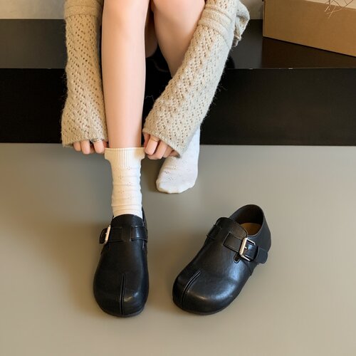 法式老钱风女鞋复古内增高勃肯鞋女2026秋季新款假分趾单鞋0921e
