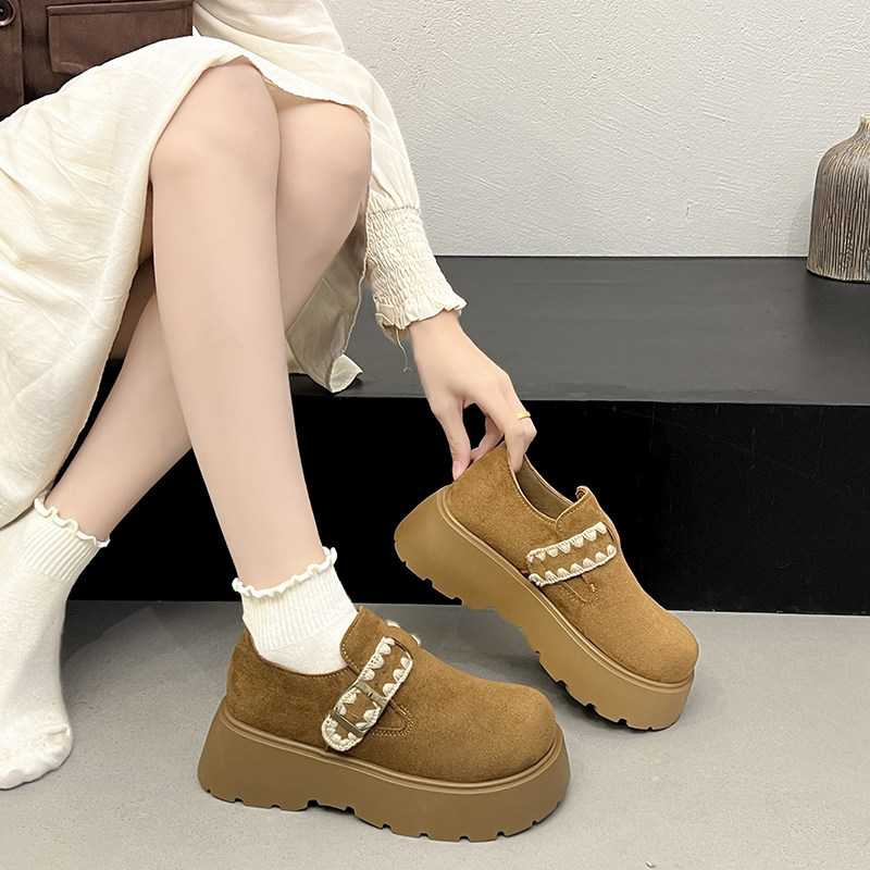厚底增高勃肯鞋女2026新款春季女鞋子复古爆款休闲单鞋豆豆乐福鞋,女鞋,勃肯鞋/软木鞋,淘宝优惠券,粉丝福利购,淘宝优惠卷