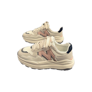 老爹鞋女2026新款春秋女鞋子百搭厚底爆款小白可爱透气休闲运动鞋