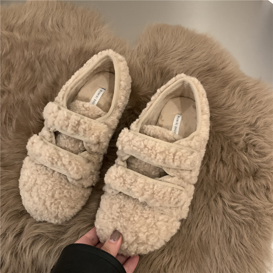 平底百搭白色毛毛棉鞋女鞋子外穿2026新款秋冬季加绒豆豆毛绒单鞋,女鞋,乐福鞋（豆豆鞋）,淘宝优惠券,粉丝福利购,淘宝优惠卷