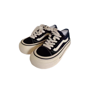 帆布休闲户外运动板鞋小白鞋高底丑萌大头鞋百搭经典厚底帆布鞋女