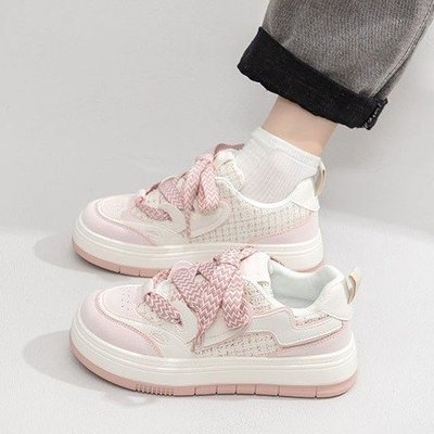 奶小白鞋女鞋2025新款秋冬透气休闲运动鞋厚底百搭板鞋子1012e