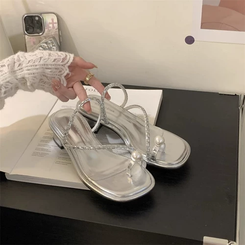 Высокие сандалии, обувь, летняя изысканная пляжная подходит с юбкой, слайдеры, тапочки, французский стиль