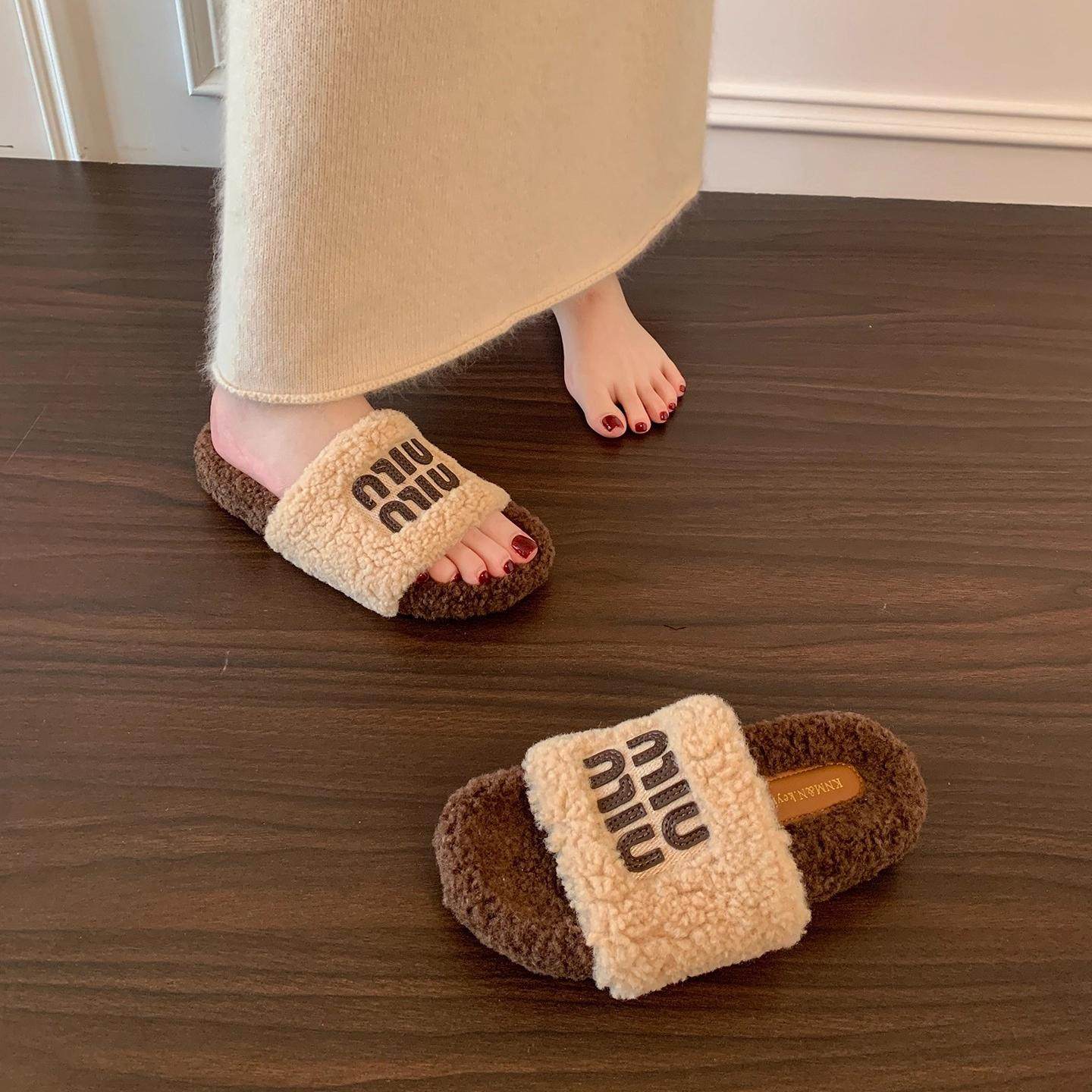 毛毛拖鞋女外穿大牌平底韩版ins潮鞋秋冬2025厚底棉拖鞋子春秋季,女鞋,毛毛鞋,淘宝优惠券,粉丝福利购,淘宝优惠卷