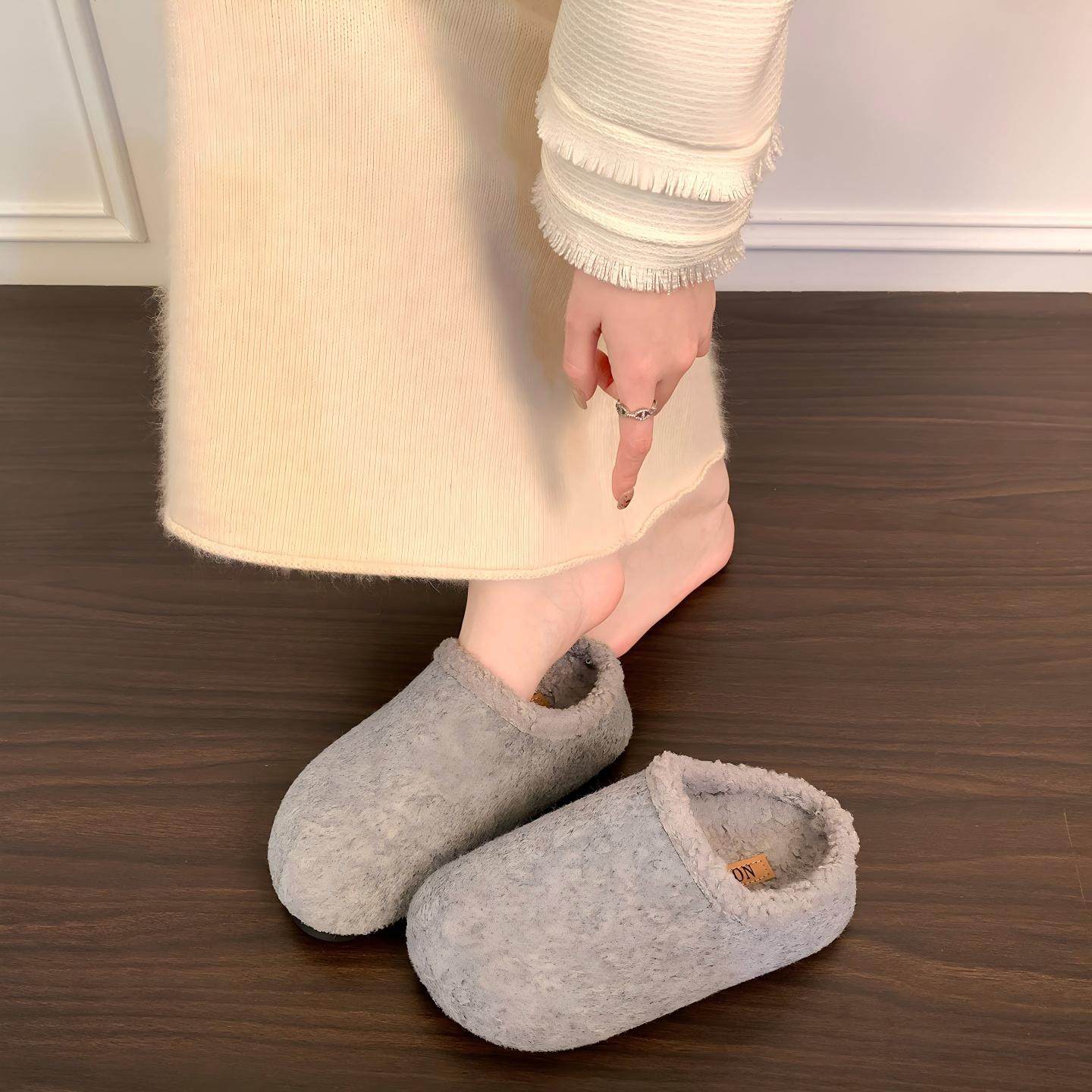 厚底7CM~卡皮巴拉毛毛鞋女秋冬毛呢棉鞋懒人一脚蹬保暖加绒半拖鞋,女鞋,毛毛鞋,淘宝优惠券,粉丝福利购,淘宝优惠卷