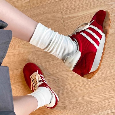 内增高6cm红色华夫阿甘鞋女2025春季新款百搭运动鞋子学生德训鞋