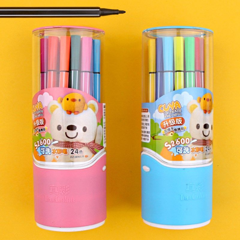 真彩水彩笔套装可水洗18色幼儿园儿童安全24色彩色笔画画笔36色学|ruв категории электронный словарь/электрический бумажных книг/канцелярские принадлежности, рисовальный прибор/живописи материалов/каллиграфия товаров, акварель - от Buy2taobao.com для оказания профессиональной услуги покупки агента Taobao