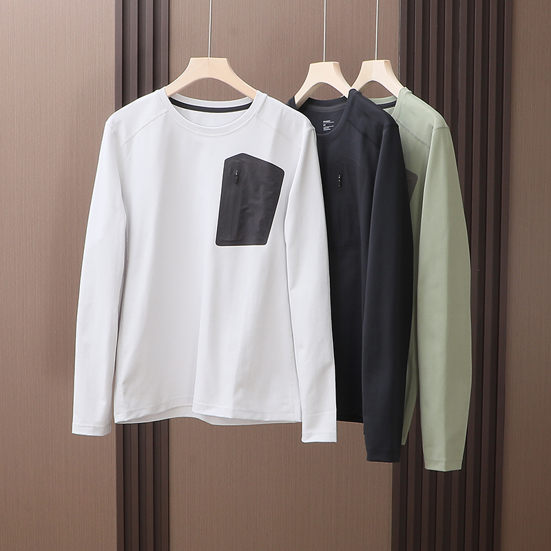 茑系户外 LT轻量化压胶口袋春季男士休闲户外速干透气运动长袖T恤