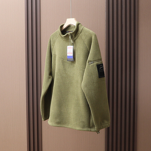 半拉链休闲立领卫衣 男士 日单尾货 重磅玉米格绒加厚保暖秋冬新品