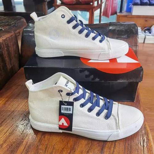 高帮系带男士平底帆布鞋