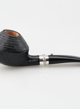 意大利鸭子烟斗石楠木手工斗黑色雕刻银圈Calenda 2012年度斗59号