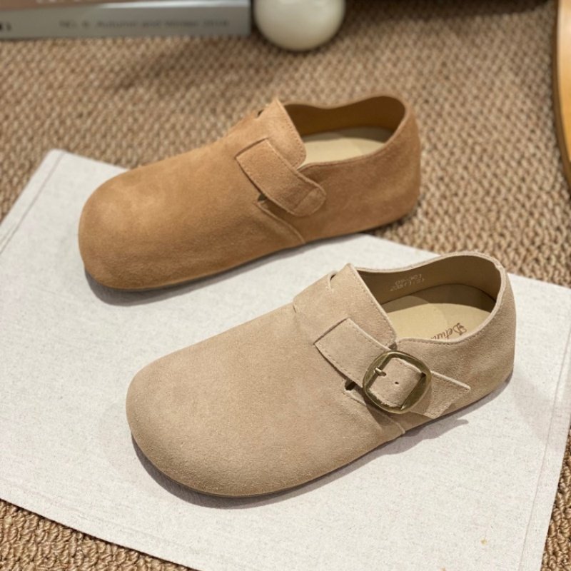 2026春季爆款反绒皮勃肯鞋女圆头平底皮带扣一脚蹬舒适百搭休闲鞋,女鞋,勃肯鞋/软木鞋,淘宝优惠券,粉丝福利购,淘宝优惠卷