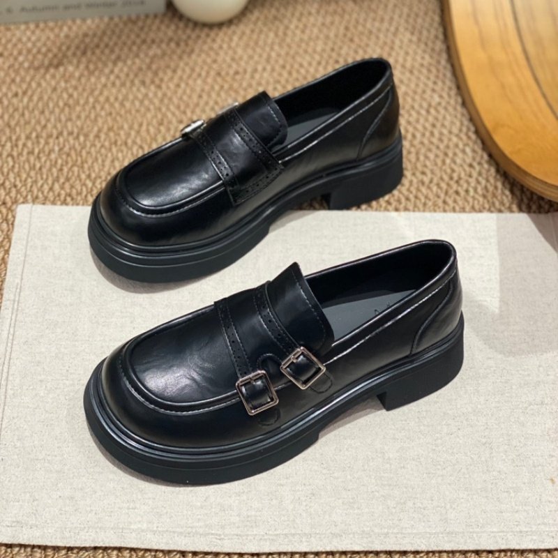 复古风厚底乐福鞋女2026春季新款粗跟休闲一脚蹬方扣深口单鞋黑色,女鞋,深口单鞋,淘宝优惠券,粉丝福利购,淘宝优惠卷