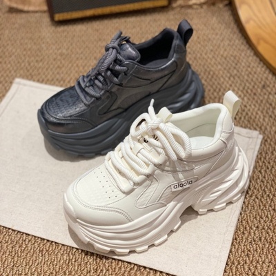 厚底防滑老爹鞋女2025新款冬季休闲系带运动鞋轻便软底百搭不累脚