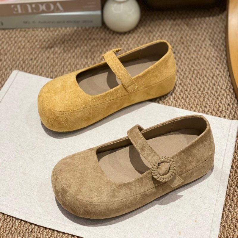 2026爆款法式反绒皮玛丽珍鞋女春季新款一字扣带平底百搭单鞋女款,女鞋,玛丽珍鞋,淘宝优惠券,粉丝福利购,淘宝优惠卷