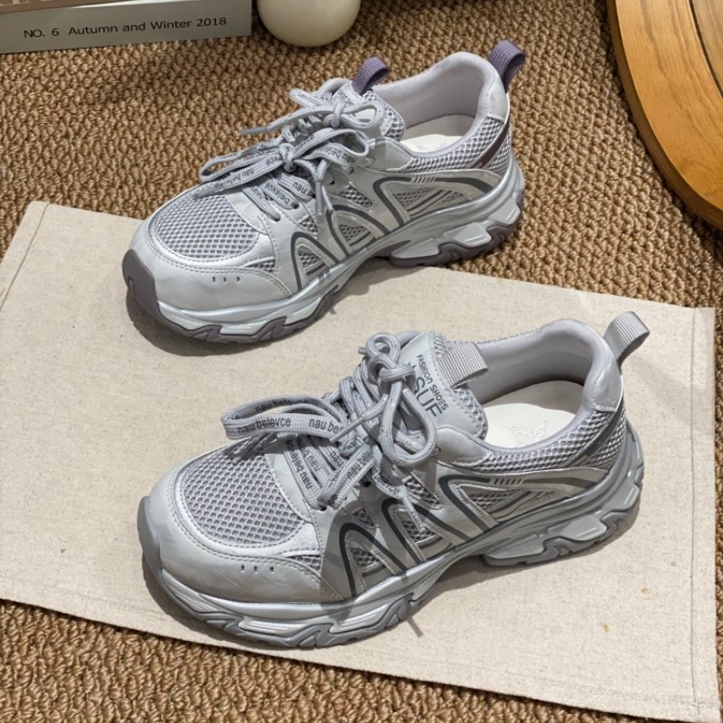 机能风厚底老爹鞋女2026春季新款系带网面透气防滑百搭休闲运动鞋,女鞋,时尚休闲鞋,淘宝优惠券,粉丝福利购,淘宝优惠卷