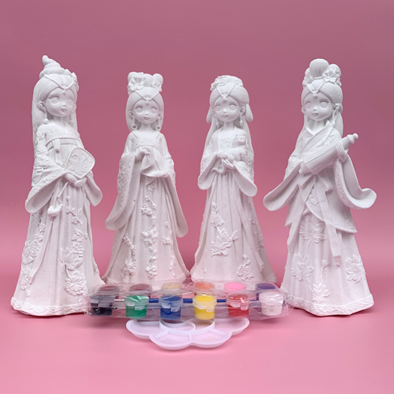 儿童手工石膏娃娃涂色DIY彩绘