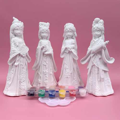 儿童手工石膏娃娃涂色DIY彩绘