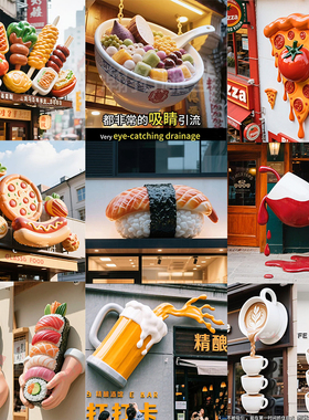 玻璃钢雕塑定制仿真牛排烤肉店立体门头户外大型店铺美陈装饰摆件