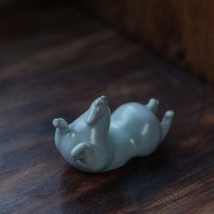 龙德堂陶艺  汝窑 骏程万里 摆件 茶宠 镇纸