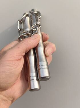 不锈钢实心迷你小双节棍便携二节棍防身破窗双节棍成人把玩双截棍