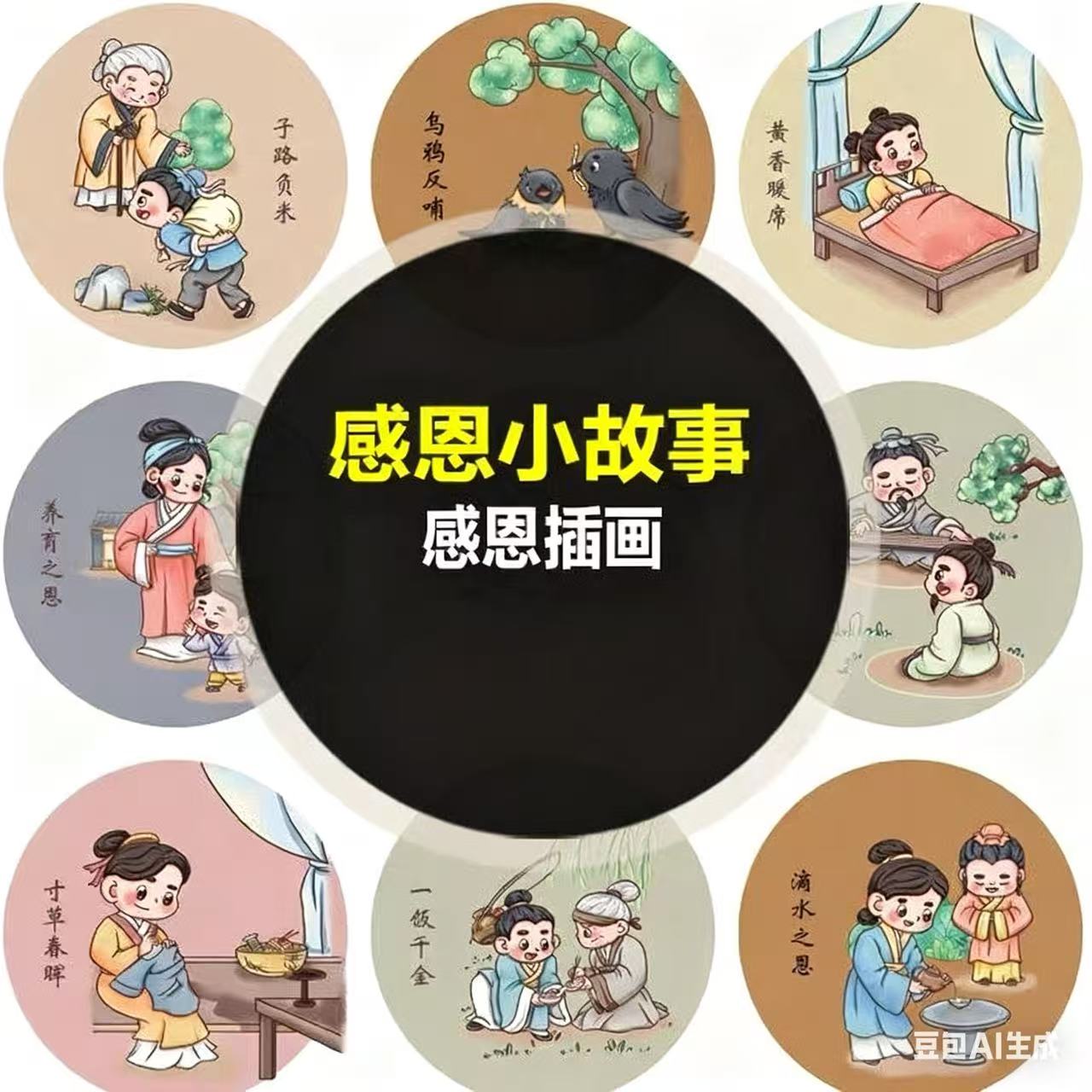 中华传统美德感恩小故事成语寓言故事励志勤学德育孝道素材