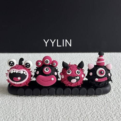 YYLIN·blackpink小怪兽粘土创意高级临时停车牌车载摆件