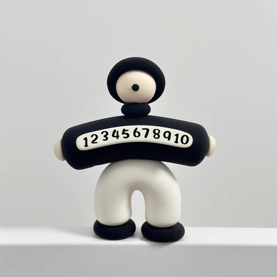 YYLIN·极简黑白小人临时停车号码牌挪车牌创意摆件送朋友礼物