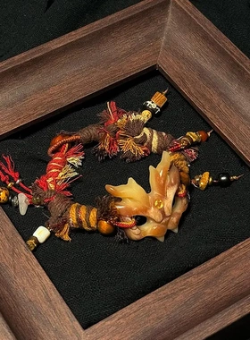 复古民族风手链女藏式新中式狐狸面具手工串珠编绳手绳小众设计感