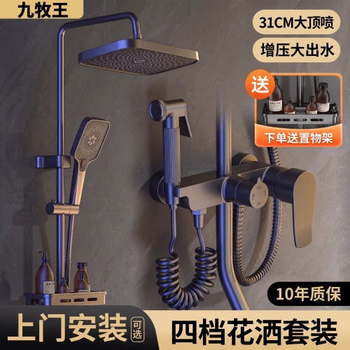 九牧王适用全铜家用淋浴花洒套装