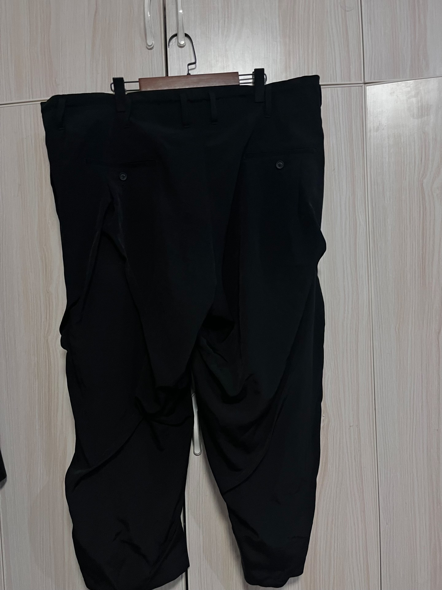 Yohji Yamamoto Irregular Pleat Long Pants — front