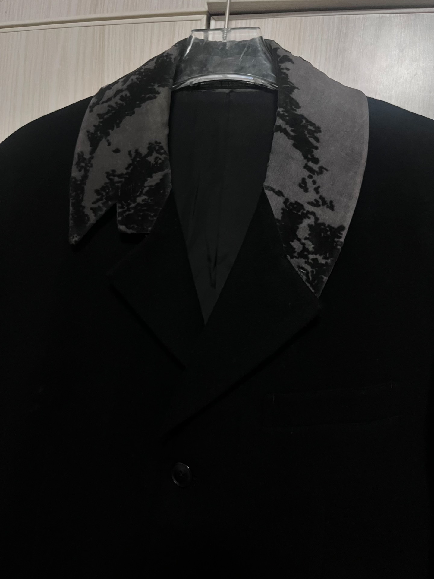 Yohji Yamamoto 01AW Patchwork Collar Jacket — front