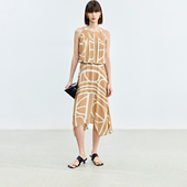 LILY2024夏新款 商场同款 A字型裙子精致设计感职场连衣裙女