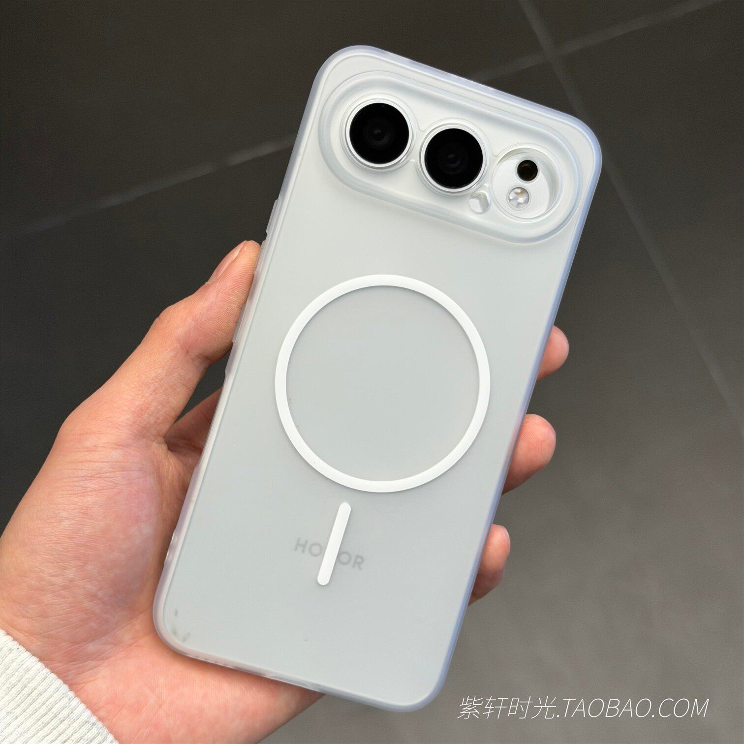 高级感Beats细圈磁吸适用荣耀500手机壳500pro磨砂半透