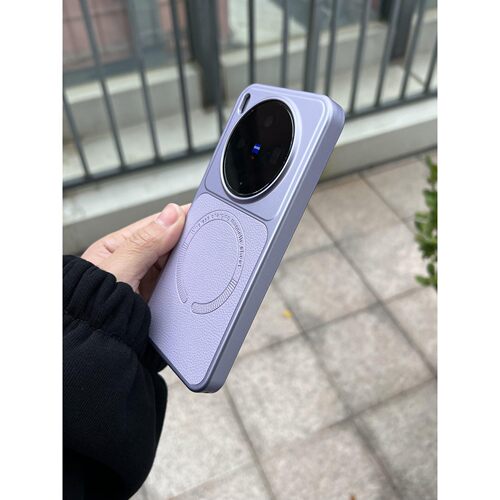 X300Ultra荔枝皮纹磁吸logo无线充电vivox300s手机壳套适用x200pro新OPPOfindx9/x8pro一加15T硬iQOO15电镀银