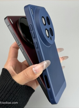 镂空气孔超薄散热适用小米15/13手机壳14Ultra海军蓝12s精孔11红米Note14/13pro+带镜头膜K70至尊版K80硬壳40