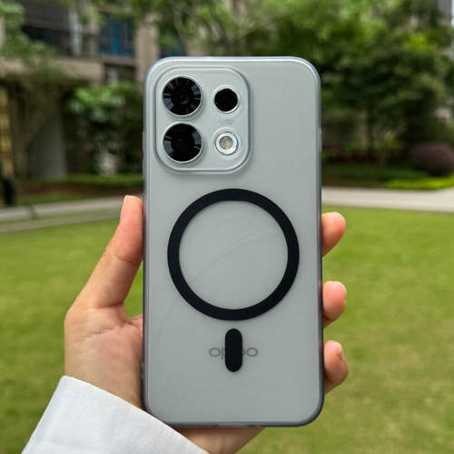 磨砂透黑磁吸适用oppoReno16pro手机壳裸机手感reno15c防摔真我RealmeGT8pro不会黄neo8高级感GT7pro男女款14