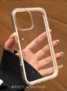 可放拍立得照片透明二合一适用oppoFindx8s+手机壳X7/X6pro杏色Reno14白色13双层12/11撞色边框10pro防摔9/7