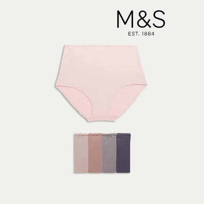 女士纯棉高腰平角裤内裤
