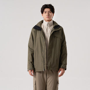 哥伦比亚连帽男新款户外摇粒绒二合一夹克保暖训练运动外套